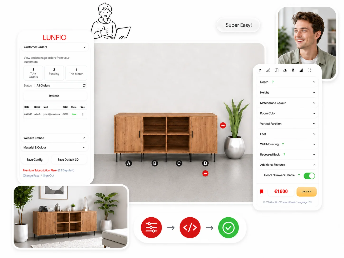 Lunfio 3D furniture configurator preview